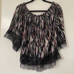 New Jennifer Lopez Cold Shoulder Top 3/4 Sleeves Size Large